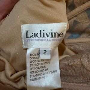 Ladivine by Cinderella Design Gold Sequined Lace Dress.